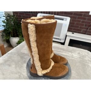 Ugg Australia Womens Size 8 Chestnut Sunburst Tall Sheepskin Lined Boots